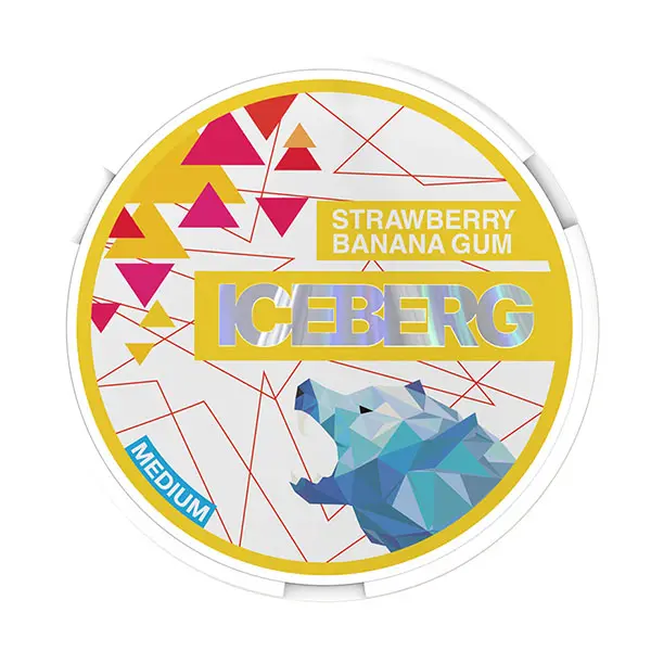  Strawberry Banana Gum Nicotine Pouches Light by Ice Berg 20mg/g 